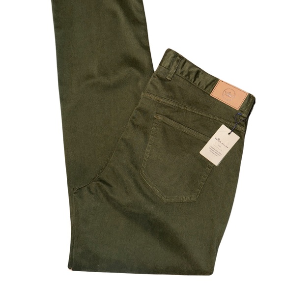 Peter Millar Ultimate Sateen Five-Pocket Pant in Dark Olive - Picture 4 of 14